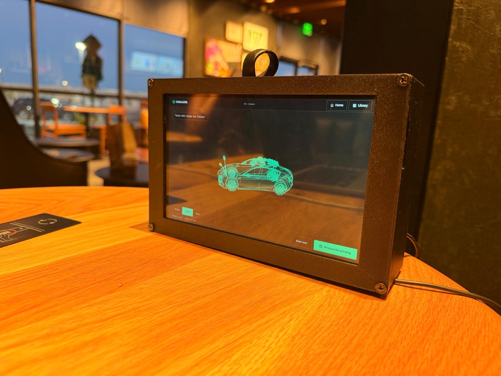 CONJR voice-to-3D printing kiosk at WizardHacks